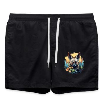 Loups d’Aardwolf - Short de bain - noir - Devant - AI Model Male 185 light (185cm)