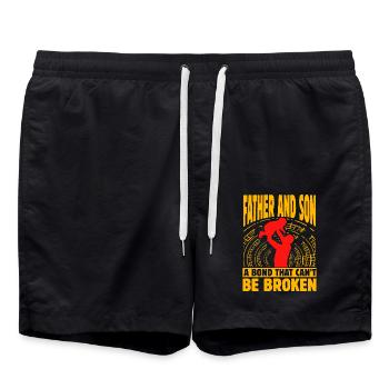 Father and Son a bond that can't be broken - Swim Trunks - black - Front - AI Model Male 185 light (185cm)