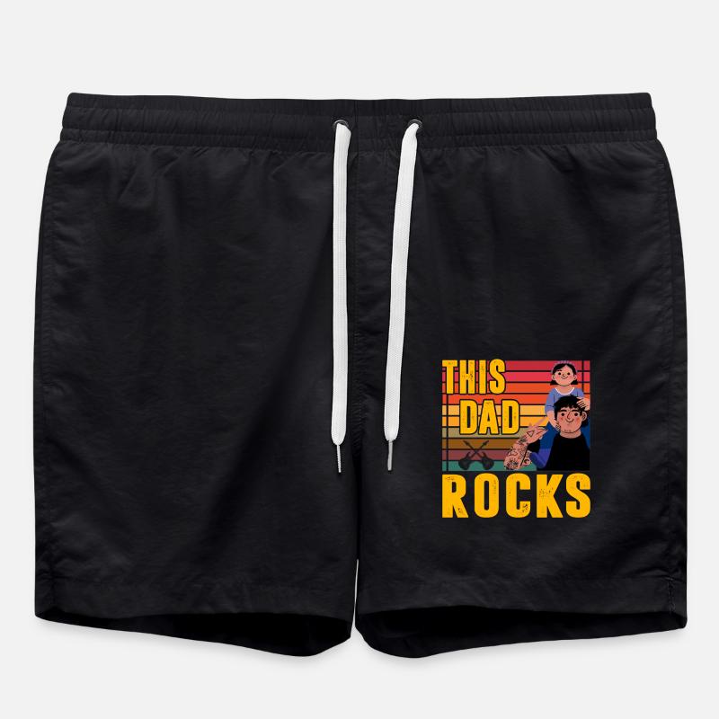 This Dad rocks - Swim Trunks - black