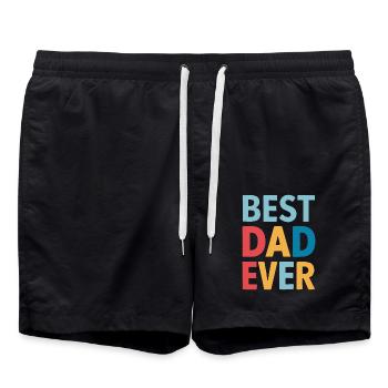 Meilleur papa de tous les temps coloré - Short de bain - noir - Devant - AI Model Male 185 light (185cm)