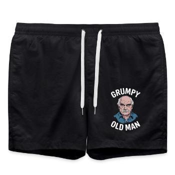 Grumpy Old Man Lustiger Spruch - Badeshorts - Schwarz - Vorne - AI Model Male 185 light (185cm)