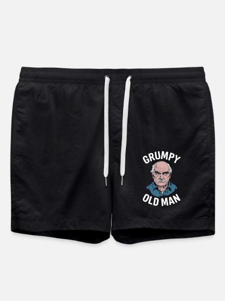 Grumpy Old Man Funny Saying - Swim Trunks - black