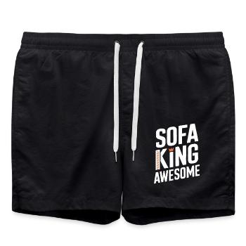 Sofa King Awesome Graphics - Swim Trunks - black - Front - AI Model Male 185 light (185cm)