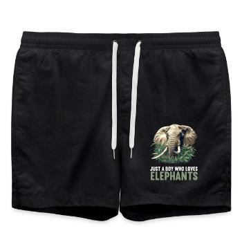 Elefanten Elefant - Badeshorts - Schwarz - Vorne - AI Model Male 185 light (185cm)