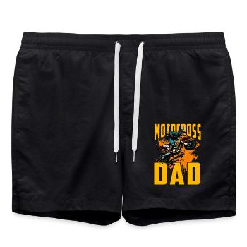 Motocross Dad - Swim Trunks - black - Front - AI Model Male 185 light (185cm)
