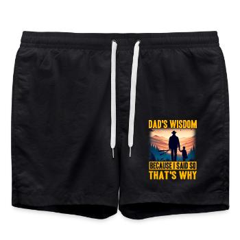 La sagesse de papa parce que je l’ai dit, c’est pourquoi - Short de bain - noir - Devant - AI Model Male 185 light (185cm)