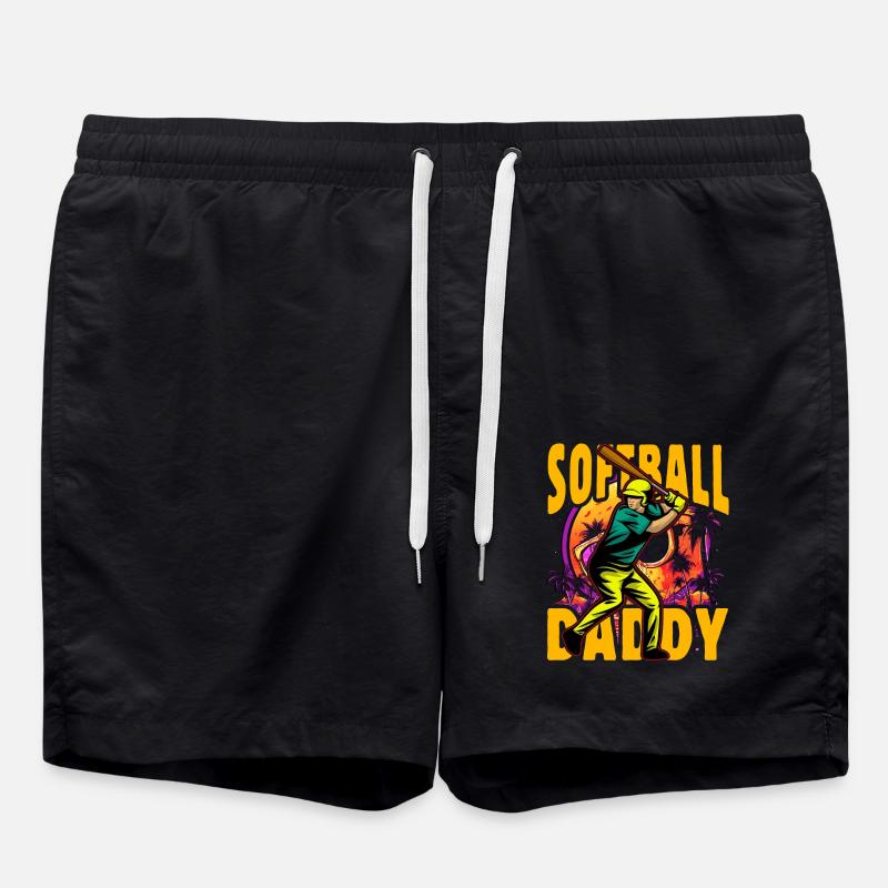 Softball Daddy - Swim Trunks - black
