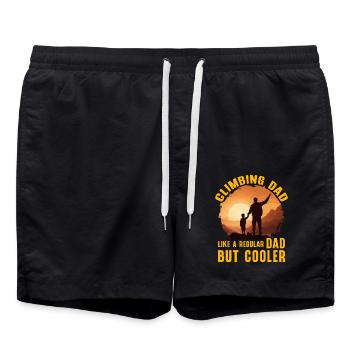 Climbing Dad like a regular Dad but Cooler - Swim Trunks - black - Front - AI Model Male 185 light (185cm)