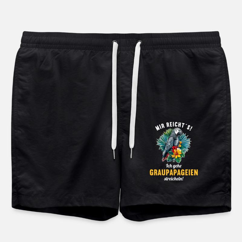 Perroquets gris d’Afrique - Short de bain - noir