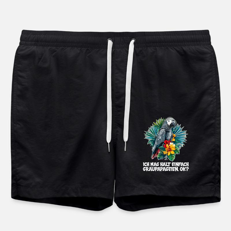 Graupapageien Graupapagei - Badeshorts - Schwarz