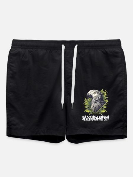 African grey parrots - Swim Trunks - black