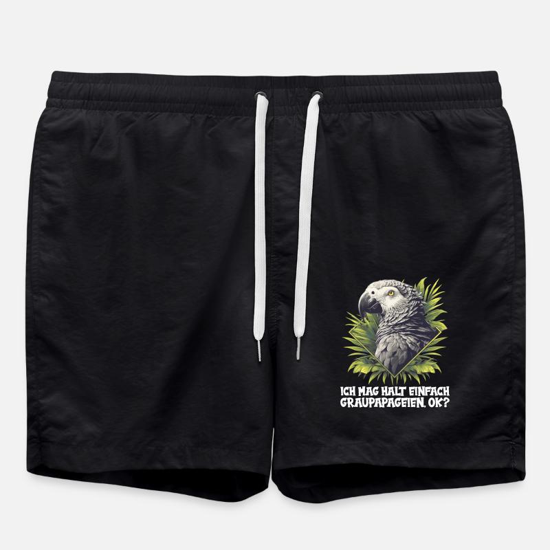 African grey parrots - Swim Trunks - black