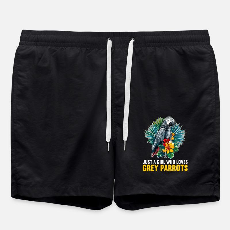 African grey parrots - Swim Trunks - black