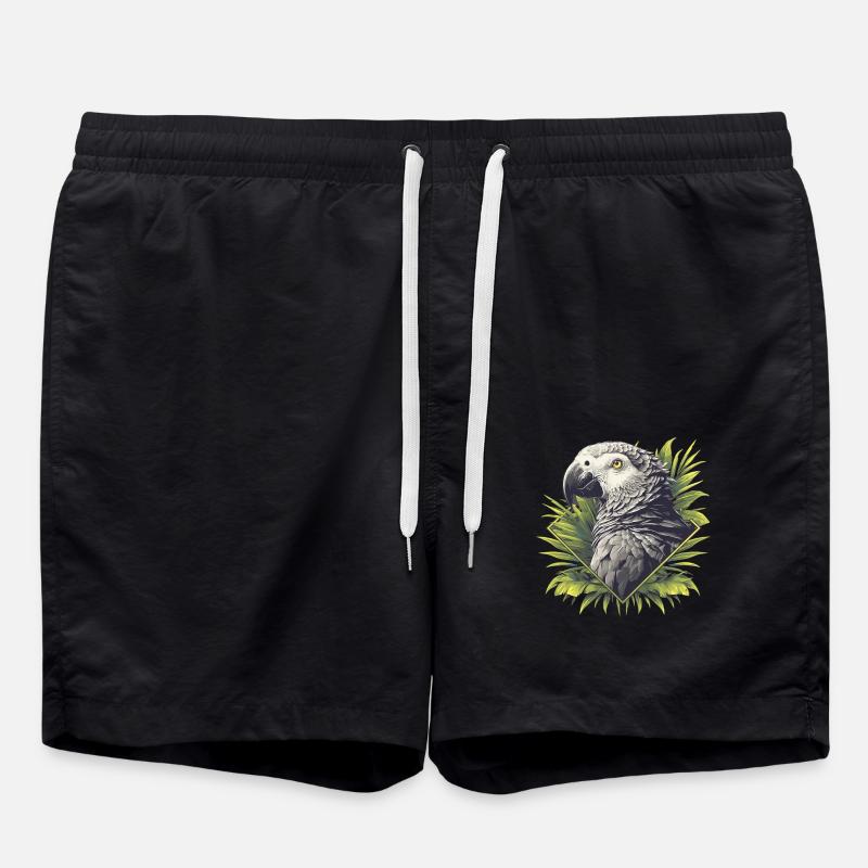 African grey parrots - Swim Trunks - black