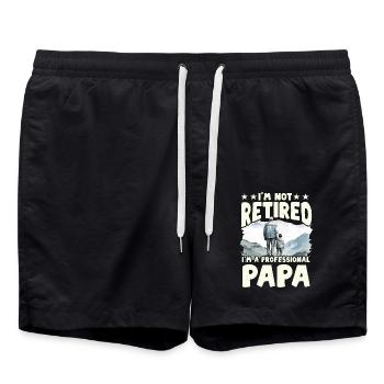 Je ne suis pas à la retraite, je suis un papa professionnel - Short de bain - noir - Devant - AI Model Male 185 light (185cm)
