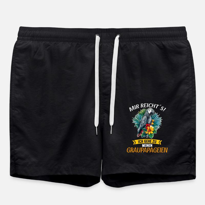 African grey parrots - Swim Trunks - black