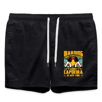 Warnung: Ich könnte anfangen, über Capoeira zu reden - Badeshorts - Schwarz - Vorne - AI Model Male 185 light (185cm)