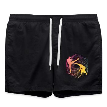 Capoeira - Short de bain - noir - Devant - AI Model Male 185 light (185cm)