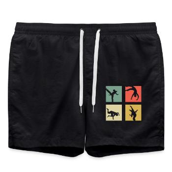 Capoeira - Short de bain - noir - Devant - AI Model Male 185 light (185cm)