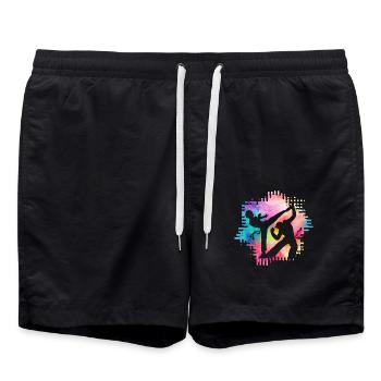 Capoeira - Short de bain - noir - Devant - AI Model Male 185 light (185cm)