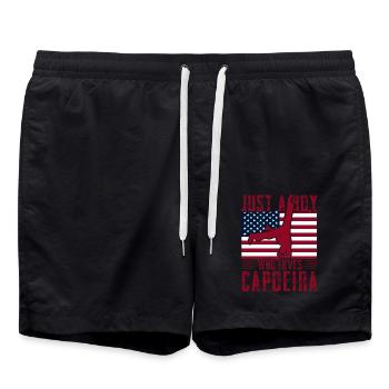 Just a boy who loves Capoeira - Swim Trunks - black - Front - AI Model Male 185 light (185cm)