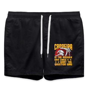 Capoeira is the answer who cares what the question - Swim Trunks - black - Front - AI Model Male 185 light (185cm)