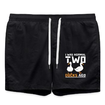I was normal two pet ducks ago - Swim Trunks - black - Front - AI Model Male 185 light (185cm)