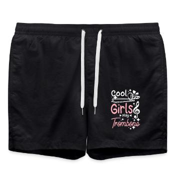 Tromboniste Cool girls joue du trombone - Short de bain - noir - Devant - AI Model Male 185 light (185cm)