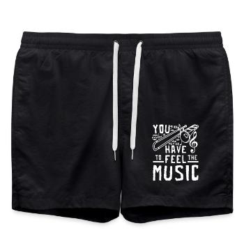 Vous devez sentir la musique tromboniste - Short de bain - noir - Devant - AI Model Male 185 light (185cm)