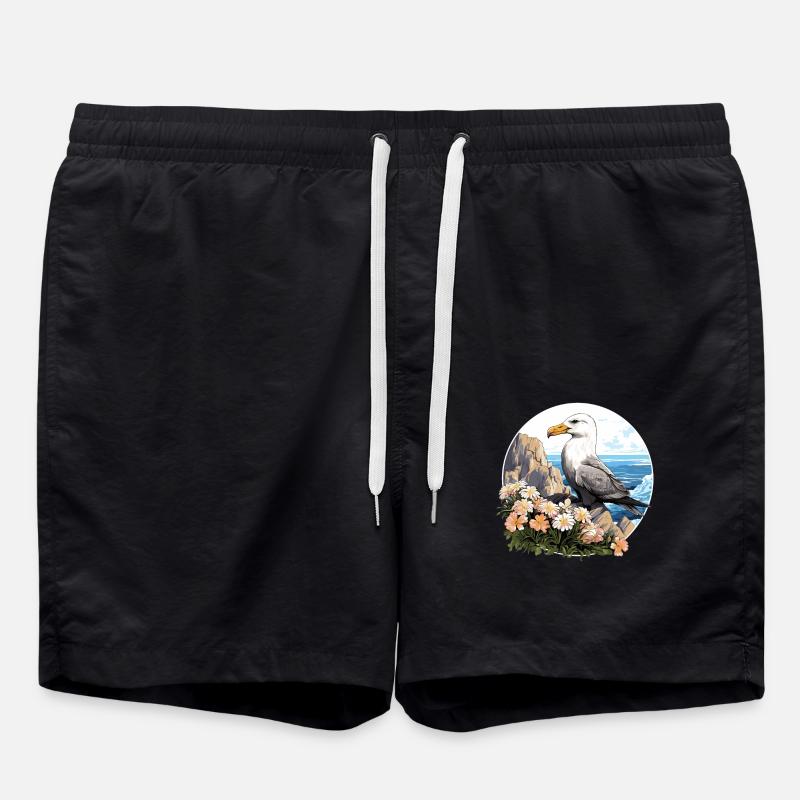 Albatross Albatrosse Albatros - Swim Trunks - black