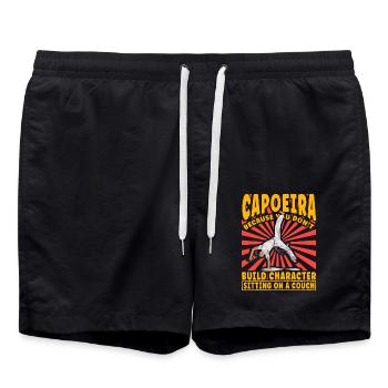 Capoeira parce qu’on ne forge pas le caractère assis - Short de bain - noir - Devant - AI Model Male 185 light (185cm)