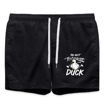The best therapist is my pet pekin duck - Swim Trunks - black - Front - AI Model Male 185 light (185cm)