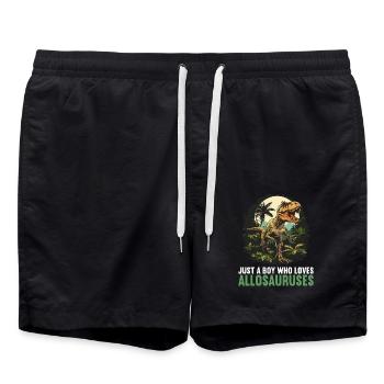 Allosaurier Allosaurus - Badeshorts - Schwarz - Vorne - AI Model Male 185 light (185cm)