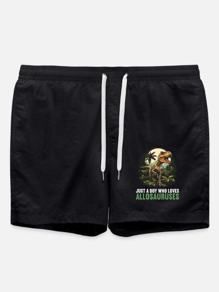 Allosaur Allosaurus - Swim Trunks - black