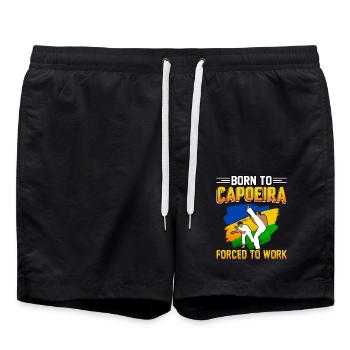 Né à la capoeira, forcé de travailler - Short de bain - noir - Devant - AI Model Male 185 light (185cm)