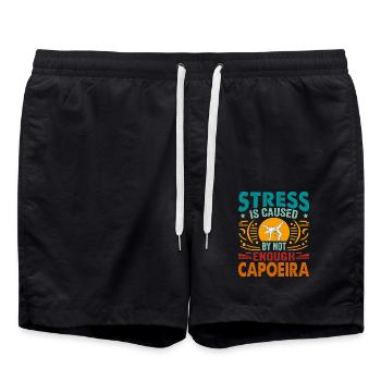 Le stress est causé par un manque de capoeira - Short de bain - noir - Devant - AI Model Male 185 light (185cm)