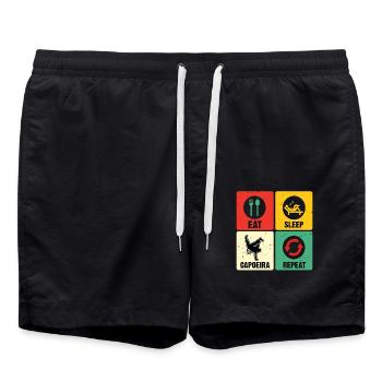 Eat Sleep Capoeira Repeat - Swim Trunks - black - Front - AI Model Male 185 light (185cm)