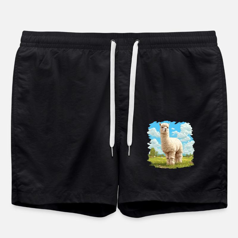 Alpaca Alpakas Alpaka - Badeshorts - Schwarz
