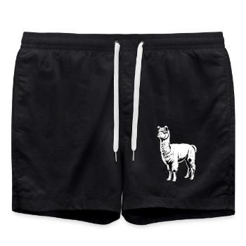 Alpaca Alpakas Alpaka - Badeshorts - Schwarz - Vorne - AI Model Male 185 light (185cm)