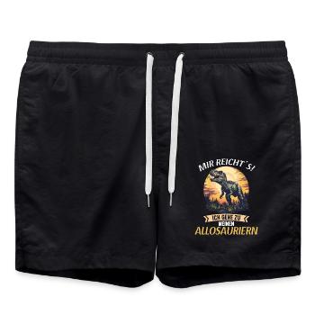 Allosaurier Allosaurus - Badeshorts - Schwarz - Vorne - AI Model Male 185 light (185cm)