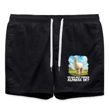 Alpaca Alpakas Alpaka - Badeshorts - Schwarz - Vorne - AI Model Male 185 light (185cm)