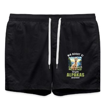 Alpaca Alpakas Alpaka - Badeshorts - Schwarz - Vorne - AI Model Male 185 light (185cm)