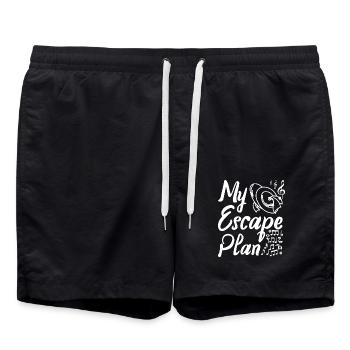 My escape plan playing cymbals - Badeshorts - Schwarz - Vorne - AI Model Male 185 light (185cm)