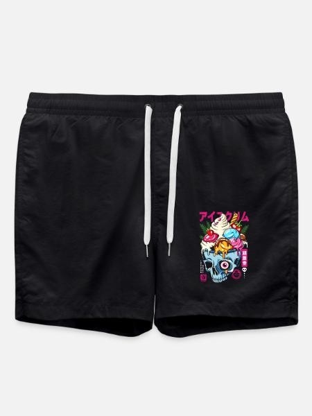 Japan - Skull Frozen Dessert Bowl - Swim Trunks - black