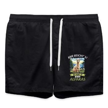 Alpaca Alpakas Alpaka - Badeshorts - Schwarz - Vorne - AI Model Male 185 light (185cm)
