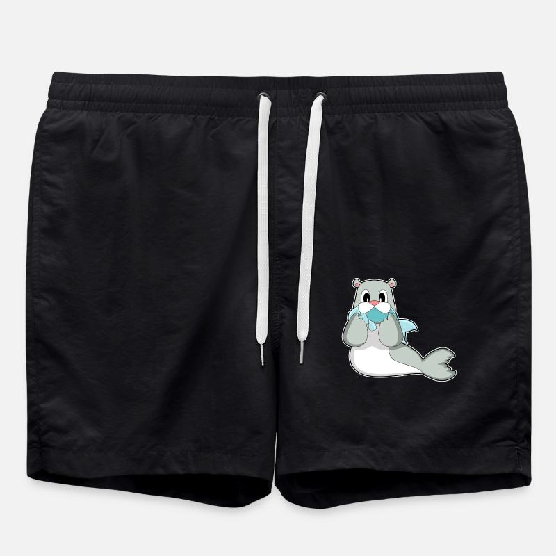 Poisson phoque - Short de bain - noir
