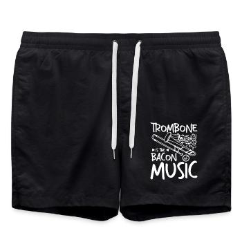 Le trombone est le bacon de la musique - Short de bain - noir - Devant - AI Model Male 185 light (185cm)