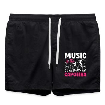 music is the heartbeat of capoeira - Swim Trunks - black - Front - AI Model Male 185 light (185cm)