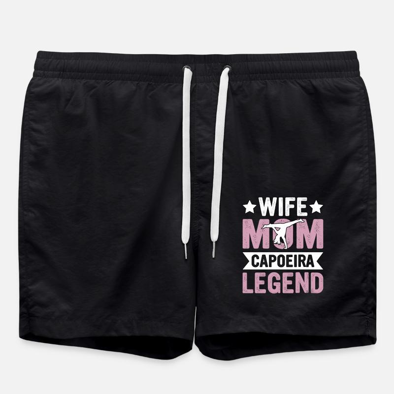 Wife Mom Capoeira Legend - Swim Trunks - black