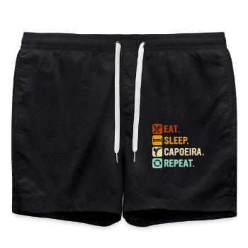 Eat Sleep Capoeira Repeat - Swim Trunks - black - Front - AI Model Male 185 light (185cm)